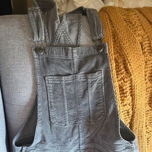 American Eagle Gray Corduroy Overalls